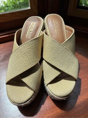 Aerosoles WOODSIDE Natural Tan Espadrille Wedge Martha Stewart Shoes ☀️